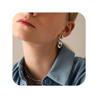 Boucle-d-Oreille-Maillon-Chaine-Argent