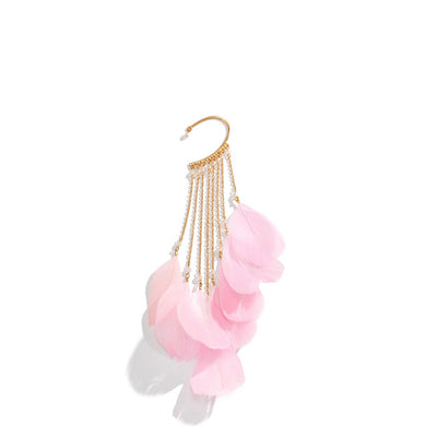 Boucle-d-Oreille-Plume-Clip-Rose