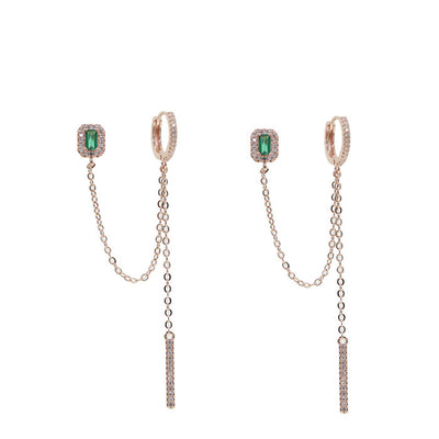boucle-d-oreille-chaine-pendante-Or-Rose