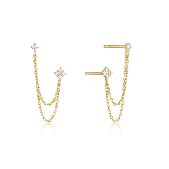 Boucles D'oreilles Pendantes Circulaires - Chaîne Géométrique Dorée - Style Bohème Pour Femmes - Bijou Tendance - 2